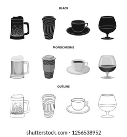 Isolated object of drink and bar icon. Set of drink and party stock vector illustration.