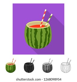 Isolated object of drink and bar icon. Set of drink and party stock vector illustration.