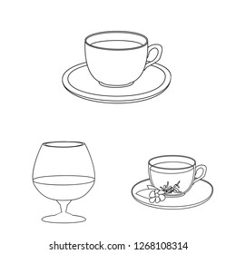 Isolated object of drink and bar icon. Collection of drink and party stock symbol for web.