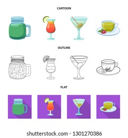 Isolated object of drink and bar icon. Set of drink and party vector icon for stock.