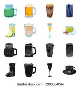 Isolated object of drink and bar icon. Set of drink and party stock symbol for web.