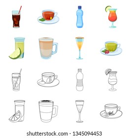 Isolated object of drink and bar icon. Collection of drink and party stock symbol for web.