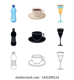 Isolated object of drink and bar icon. Collection of drink and party stock symbol for web.