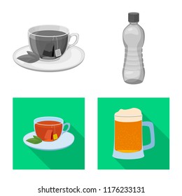 Isolated object of drink and bar logo. Collection of drink and party stock symbol for web.