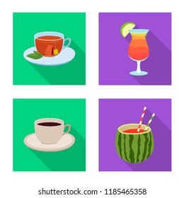 Isolated object of drink and bar logo. Set of drink and party stock symbol for web.