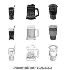 Isolated object of drink and bar logo. Set of drink and party vector icon for stock.