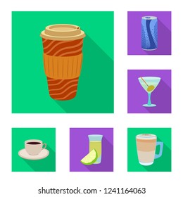 Isolated object of drink and bar logo. Set of drink and party vector icon for stock.