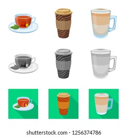 Isolated object of drink and bar logo. Collection of drink and party stock symbol for web.