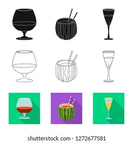 Isolated object of drink and bar logo. Set of drink and party vector icon for stock.
