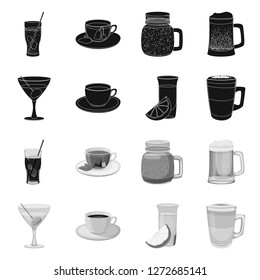Isolated object of drink and bar logo. Collection of drink and party vector icon for stock.