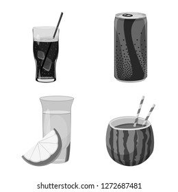 Isolated object of drink and bar logo. Collection of drink and party stock symbol for web.