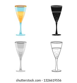 Isolated object of drink and bar logo. Set of drink and party vector icon for stock.