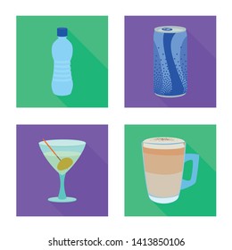 Isolated object of drink and bar logo. Set of drink and party vector icon for stock.