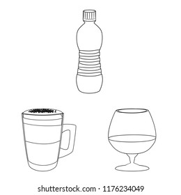 Isolated object of drink and bar sign. Set of drink and party vector icon for stock.