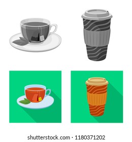 Isolated object of drink and bar sign. Collection of drink and party stock vector illustration.