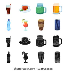 Isolated object of drink and bar sign. Collection of drink and party vector icon for stock.