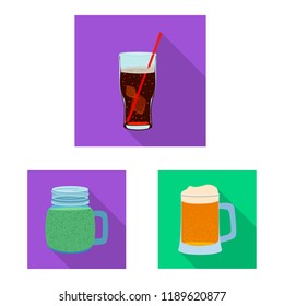 Isolated object of drink and bar sign. Collection of drink and party stock symbol for web.