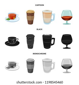 Isolated object of drink and bar sign. Set of drink and party vector icon for stock.