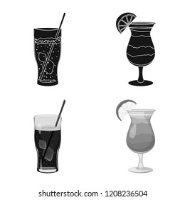 Isolated object of drink and bar sign. Collection of drink and party stock vector illustration.