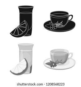Isolated object of drink and bar sign. Set of drink and party stock vector illustration.