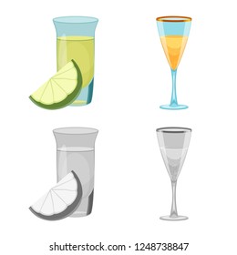 Isolated object of drink and bar sign. Set of drink and party vector icon for stock.