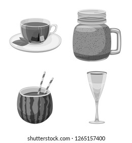 Isolated object of drink and bar sign. Collection of drink and party stock symbol for web.
