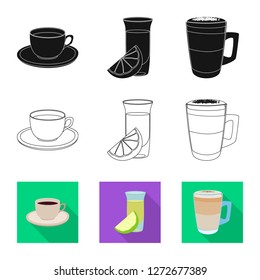 Isolated object of drink and bar sign. Collection of drink and party vector icon for stock.