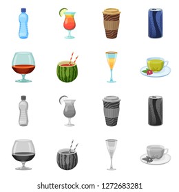 Isolated object of drink and bar sign. Collection of drink and party stock symbol for web.