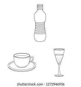 Isolated object of drink and bar sign. Set of drink and party vector icon for stock.