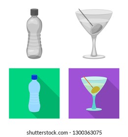 Isolated object of drink and bar sign. Collection of drink and party vector icon for stock.