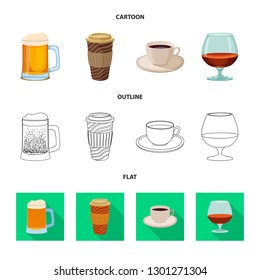 Isolated object of drink and bar sign. Collection of drink and party stock symbol for web.