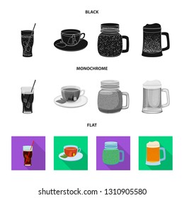 Isolated object of drink and bar sign. Set of drink and party vector icon for stock.