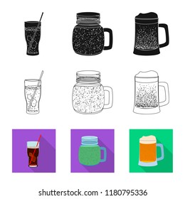 Isolated object of drink and bar symbol. Collection of drink and party vector icon for stock.