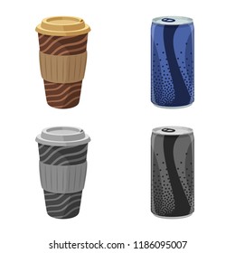Isolated object of drink and bar symbol. Set of drink and party stock symbol for web.