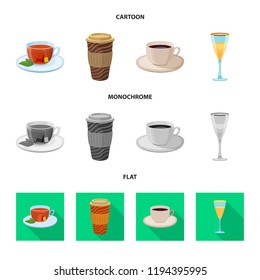 Isolated object of drink and bar symbol. Collection of drink and party stock vector illustration.