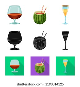 Isolated object of drink and bar symbol. Collection of drink and party vector icon for stock.
