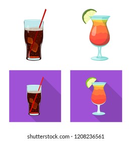 Isolated object of drink and bar symbol. Collection of drink and party vector icon for stock.