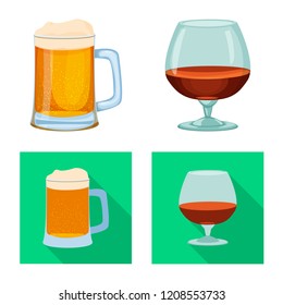 Isolated object of drink and bar symbol. Collection of drink and party vector icon for stock.