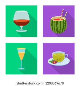Isolated object of drink and bar symbol. Set of drink and party vector icon for stock.