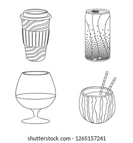 Isolated object of drink and bar symbol. Collection of drink and party stock symbol for web.