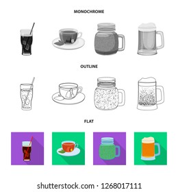 Isolated object of drink and bar symbol. Set of drink and party vector icon for stock.