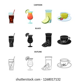 Isolated object of drink and bar symbol. Set of drink and party vector icon for stock.