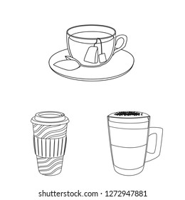 Isolated object of drink and bar symbol. Set of drink and party stock vector illustration.