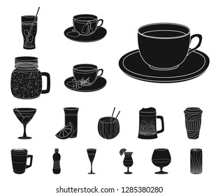 Isolated object of drink and bar symbol. Set of drink and party stock symbol for web.