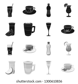 Isolated object of drink and bar symbol. Collection of drink and party stock symbol for web.