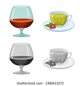 Isolated object of drink and bar symbol. Collection of drink and party vector icon for stock.