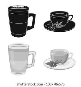 Isolated object of drink and bar symbol. Set of drink and party stock symbol for web.