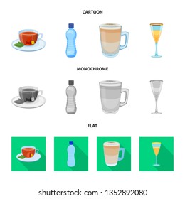 Isolated object of drink and bar symbol. Set of drink and party vector icon for stock.