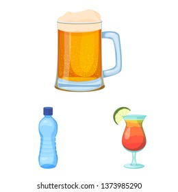 Isolated object of drink and bar symbol. Collection of drink and party vector icon for stock.