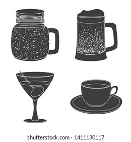 Isolated object of drink and bar symbol. Collection of drink and party vector icon for stock.